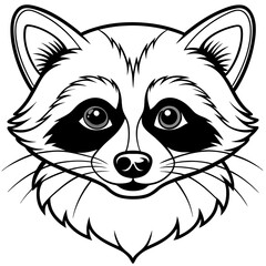 Sticker - Playful Raccoon Peeking Wavy Line Art Design