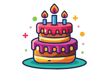 Happy birthday cake icon,,vector illustration K.eps