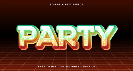 Poster - party typography premium editable text effect, 3D glow text