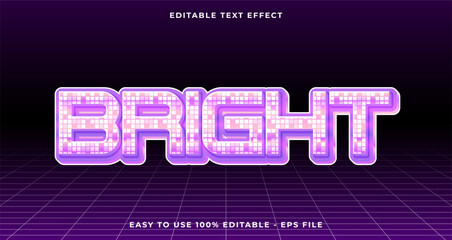 Poster - bright typography premium editable text effect, 3D glow text