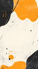 Poster - Abstract Black Orange White Background With Splashes