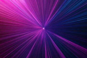 Fototapete - Dynamic burst of vibrant purple and blue light rays converging towards a central point, creating a captivating visual effect.