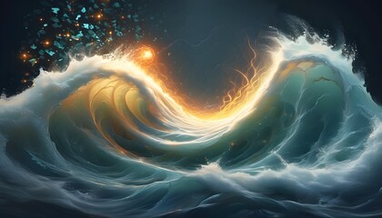 Wall Mural - Enveloping Waves of Psychic Healing: A Conceptual Journey into Restorative Energies and Inner Peace