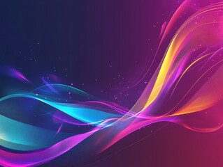 Poster - Vibrant music wave illustration featuring colorful flowing lines on solid background, creating dynamic and energetic visual experience