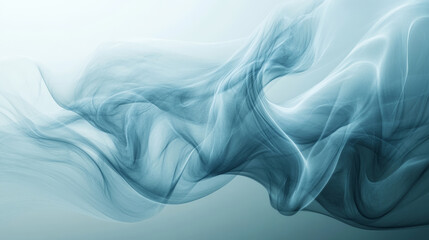 Poster - Ethereal fluid waves gracefully sweep across soft, monochromatic background, creating serene and calming atmosphere. gentle movement evokes sense of tranquility and fluidity