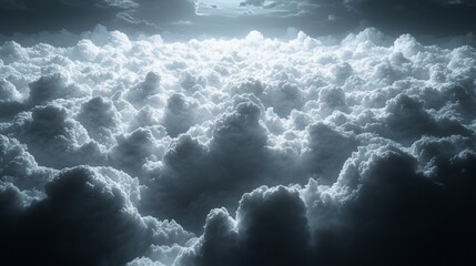 Wall Mural - The sky is filled with clouds, and the clouds are white