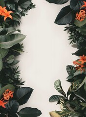 Wall Mural - Tropical Leaf Frame Border Background