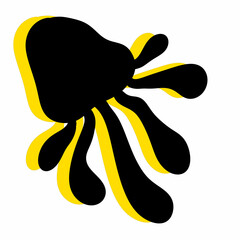 Sticker - illustration of a jellyfish cartoon yellow and black icon