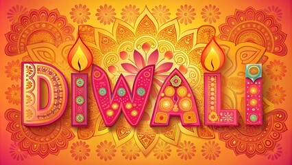 Wall Mural - Happy Diwali colorful greetings