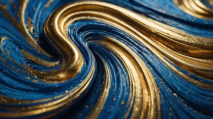 An abstract blend of blue and gold swirls, representing transformation and new opportunities