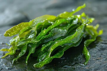 Lonely Seaweed: Isolated Beauty on a Vibrant Background