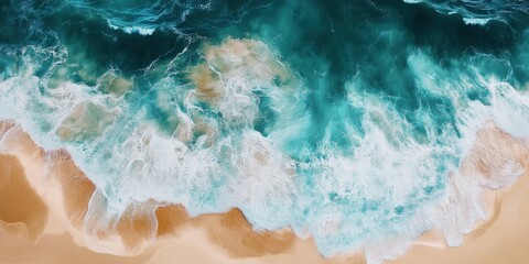 Wall Mural - beach with turquoise waves 