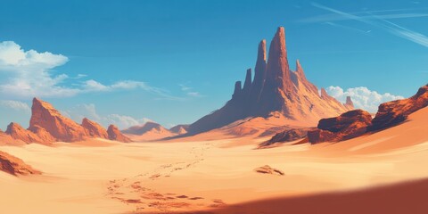 desert with towering sand dunes 