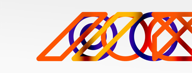 Poster - Abstract background - colorful circle lines technology or business digital template