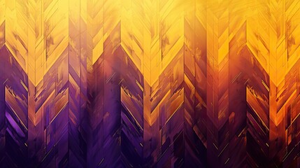 Sticker - Yellow to saffron background with vertical zigzag stripes in purple and gold