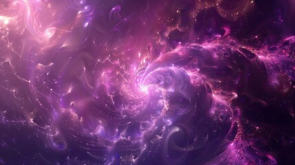 Sticker - Swirling fractal stars and nebulae in purples and pinks with cosmic wonder