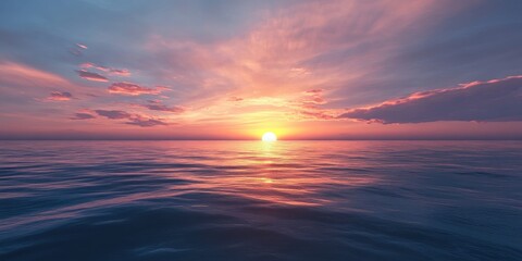 Sticker - sunset over a calm ocean 