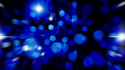 Wall Mural - A mesmerizing abstract image of blue bokeh lights, creating a vibrant and dynamic atmosphere with a sense of depth.