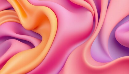 Wall Mural - a vibrant abstract background featuring smooth, flowing lines in bright orange and pink hues. ideal 