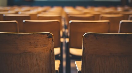 Empty Modern Classroom In the School Interior, Back to School Concept Book, Chair, table 3D Render.