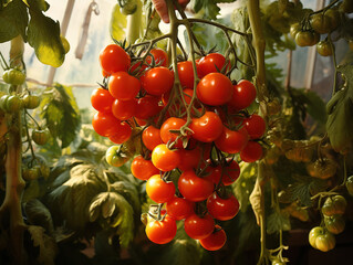 Wall Mural - Outstanding Fresh tomatoes with shining sun light