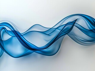 Aufkleber - Soft, curling tendrils of blue smoke gracefully dance upward, blending deep and light tones. The delicate patterns create an enchanting atmosphere of fluid motion and tranquility.
