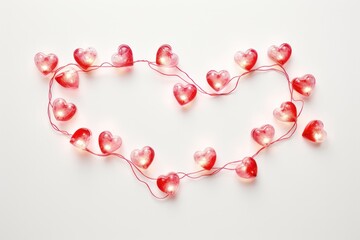 Poster - A playful arrangement of heart-shaped string lights spelling out 