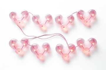 Poster - A playful arrangement of heart-shaped string lights spelling out 