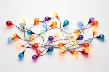 Poster - A whimsical arrangement of multicolored string lights, casting a playful and festive ambiance