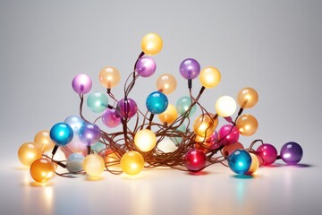 Poster - A whimsical arrangement of multicolored string lights, casting a playful and festive ambiance