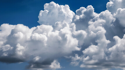 Beautiful sky adorned with fluffy cumulus clouds, simply serene