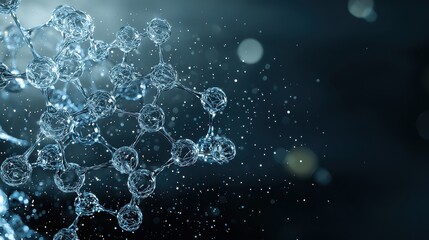 Wall Mural - a close up of a water molecule with a lot of other water molecules surrounding it. concept of the co