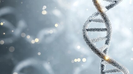 Wall Mural - a close up of a dna strand with a blurry background. concept of mystery and complexity, as the intri