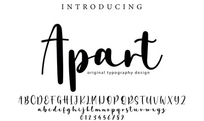 Apart Font Stylish brush painted an uppercase vector letters, alphabet, typeface