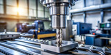 Industrial drilling milling metal cutting tool with carbide cutter insert in workshop , industrial