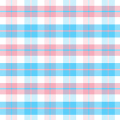 Wall Mural - Checkered tartan plaid with twill weave repeat pattern in pink blue white.Gingham seamless pattern.Geometric graphic vector illustration background design for fabric and print.