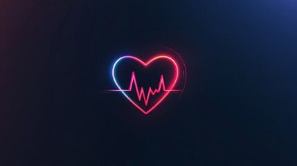 A heart with a red and blue line on it