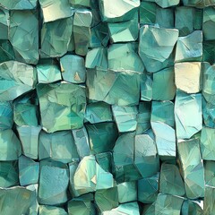 Poster - Teal abstract stone wall