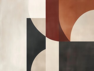 Poster - Minimalist Geometric Artwork with Layered Shapes