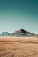 Poster - Desert Landscape with Mountains Under a Clear Sky