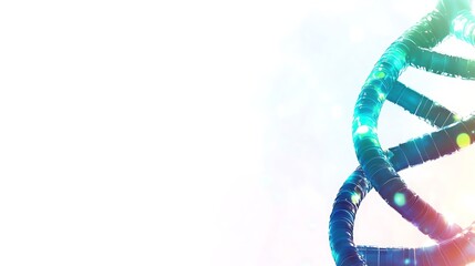 Aufkleber - A Close-up View of a 3D Rendered DNA Helix with Glowing Lights