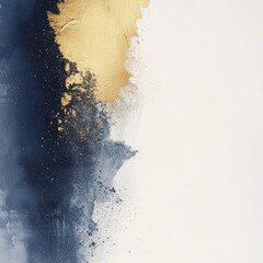 Canvas Print - Abstract gold and blue art