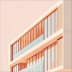 Wall Mural - Modern Architecture Design with Windows and Balconies