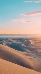 Poster - Desert Landscape with Pink Sky at Sunset