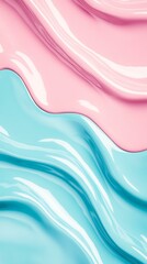 Poster - Abstract Background With Wavy Blue And Pink Liquid