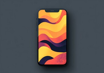 Sticker - Abstract Colorful Waves Phone Screen Wallpaper