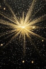 Wall Mural - Golden glitter burst