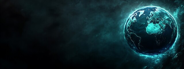 Poster - Glowing Earth in a Dark Cosmic Sea