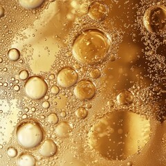 Canvas Print - Golden bubbles abstract