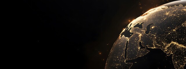 Poster - Golden Glow of Earth's City Lights